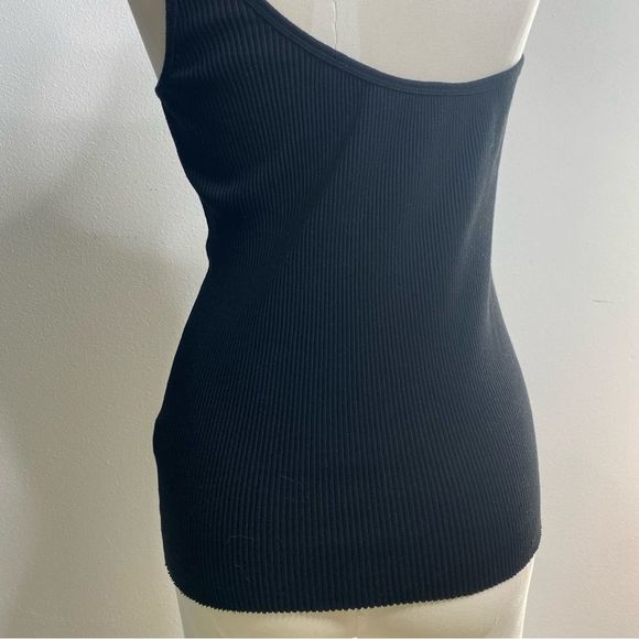 Helmut Lang Black Pulled Asymmetrical Tank Top - Picture 8 of 16